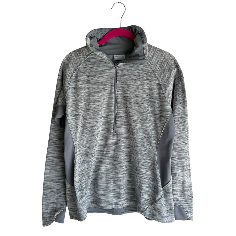 COLUMBIA Heathered Gray Optic Got It II 1/2 Zip‎ Ladies Fleece Pullover, L